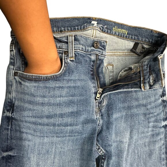 7 For All Mankind Slimmy Slim Straight Leg Jeans Mens 30 Preppy Normcore Classic - Picture 3 of 16